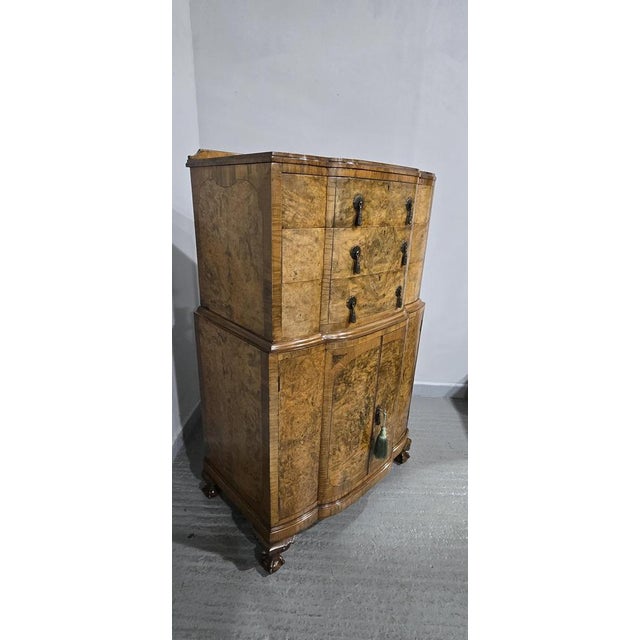 Burr Walnut Linen Press For Sale - Image 9 of 18