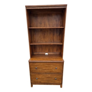 1990s Ethan Allen Tango Hawke Bookshelf Hutch Home Office Collection Filing Cabinet For Sale