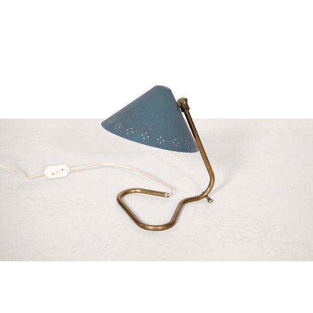 Model GK14 Blue Table Lamp by Erik Warna for Gnosjo Konstmide, 1950s For Sale - Image 3 of 6