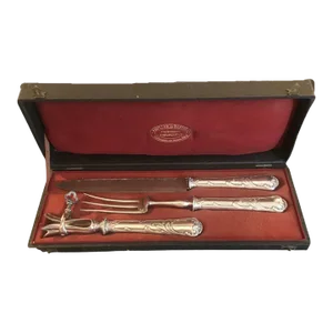 1940s Paris Christofle French Meat Serving Set in Original Box- 3 Pieces