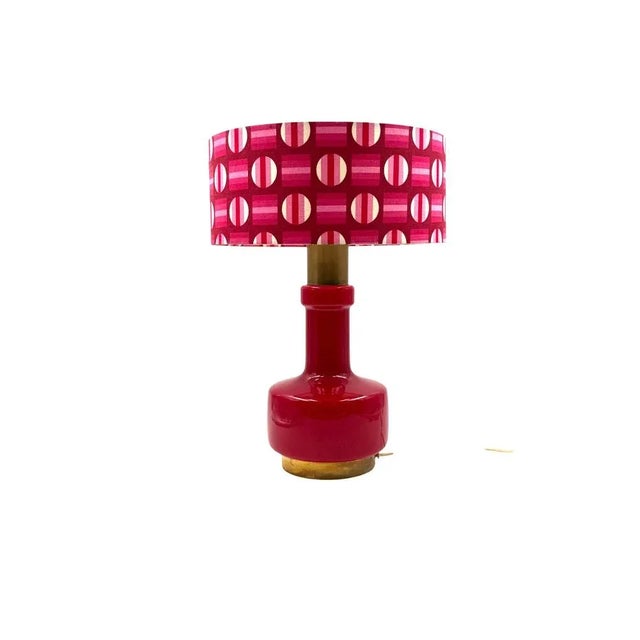 Space Age Red Glass Table Lamp, Italy, 1960s For Sale - Image 3 of 13