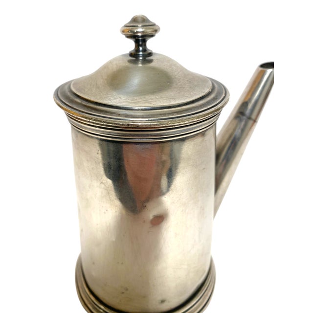 Early 20th Century Christofle Silverplate Chocolate Pot French Coffee Teapot Metal Blanc For Sale - Image 9 of 16