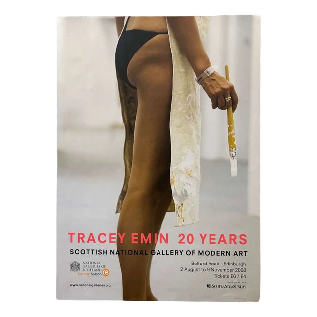Tracey Emin 20-Year Retrospective Lithographic Poster, Scottish National Gallery of Modern Art, 2008 For Sale