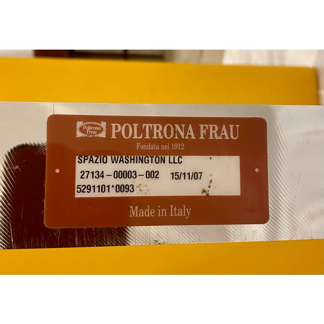 Metal Pair of Poltrona Frau "Ravello" Armchair by Ricardo Antonio - in Yellow "Pelle Frau" Leather For Sale - Image 7 of 7