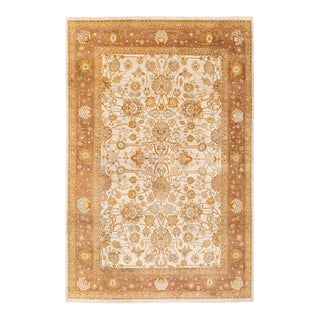 Mogul, One-of-a-Kind Hand-Knotted Area Rug - Ivory, 6' 1" x 9' 1" For Sale