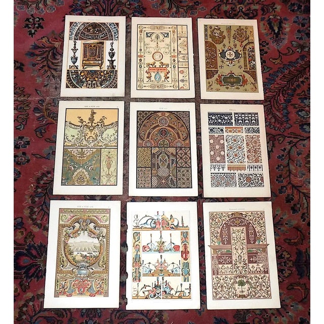 Antique 19th Century Folio Size Ornamental Design Lithographs - Metallic Inks - Set of 9 For Sale - Image 9 of 9
