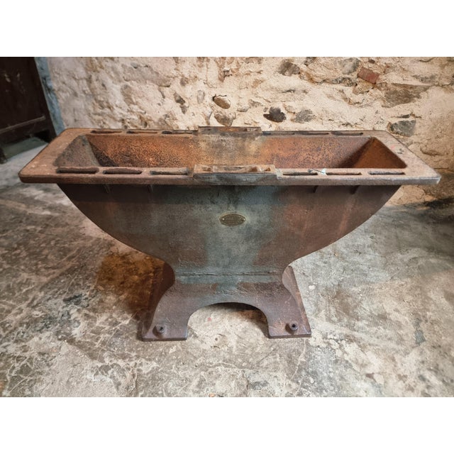 Rustic Antique Early 20th Century Industrial French Table with Cast Iron Base and Pine Top For Sale - Image 3 of 18