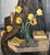Post Impressionist Jean Souverbie, Large French Modernist Nabi Oil Painting Jean Souverbie Still Life Tulipes Jaune, 1970 For Sale - Image 3 of 9
