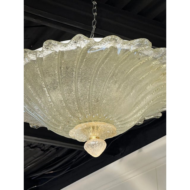 Modern Murano Gold Ruffle Flush Mount For Sale - Image 3 of 6