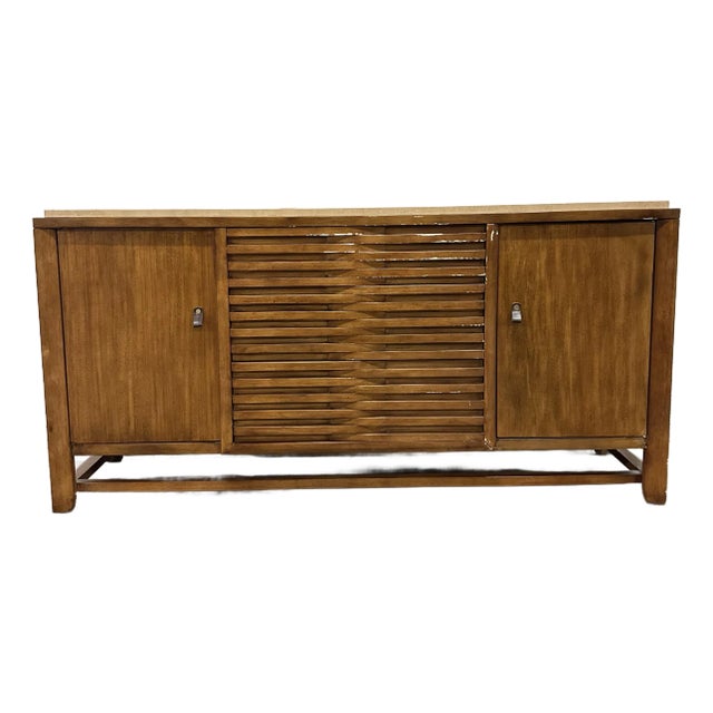 Drexel Heritage Travertine Top Credenza For Sale