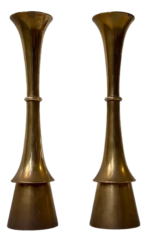 Vintage Candleholders in Brass by Jens Harald Quistgaard, 1960s, Set of 2