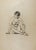 1950s Drawing Seated Female Figure 1950's For Sale