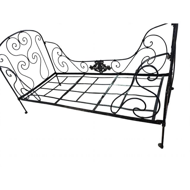 Black Antique Iron Folding Bed For Sale - Image 8 of 10