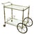 Mid-Century Regency French Solid Brass & Glass Bar Cart W/ Bottle Holder For Sale
