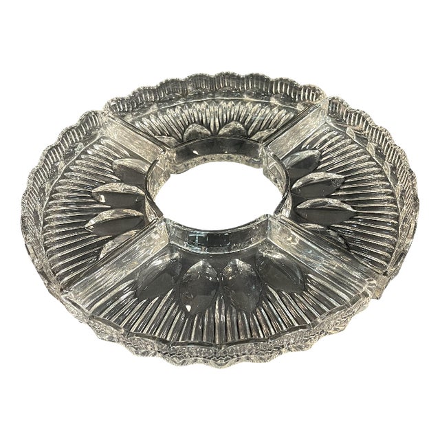 Mid-Century Crystal Centerpiece attributed to Cristalleries De Baccarat, 1940s, Set of 4 For Sale