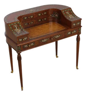Maitland Smith Adams Style Paint Decorated Mahogany Carlton House Desk