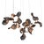 Dune 16 Cluster Chandelier with Shades in Dark Bronze Metallic Tone by Daniel Becker for Moss Objects For Sale
