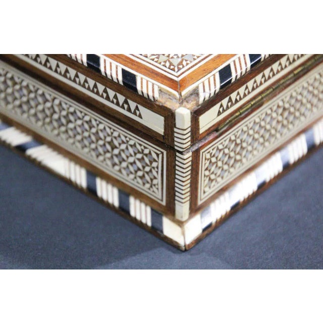Moorish Handcrafted Middle Eastern Mosaic Inlaid Decorative Box For Sale - Image 9 of 13