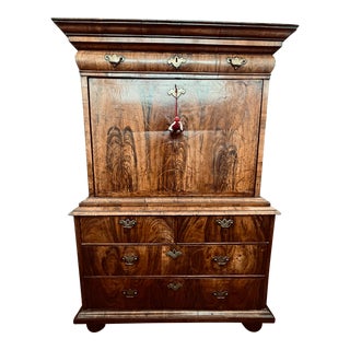 William & Mary / Early 18th Century Inlaid Walnut Escritoire For Sale
