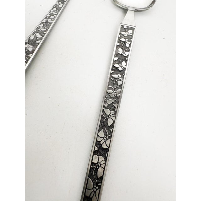 Metal 20th Century Art Deco Metal Salad Servers, France, Set of 2 For Sale - Image 7 of 14