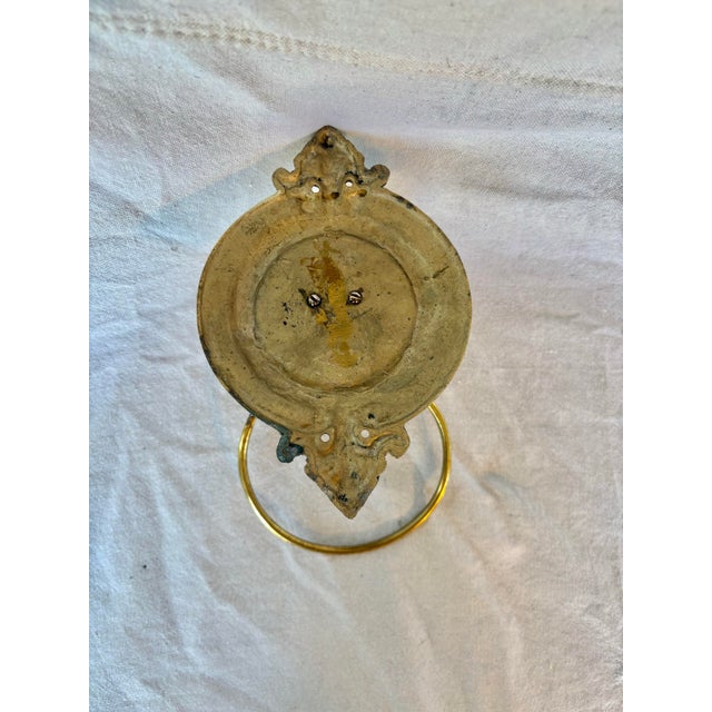 Brass Mid 20th Century Brass Horse Head Equestrian Towel Holder Ring For Sale - Image 8 of 12