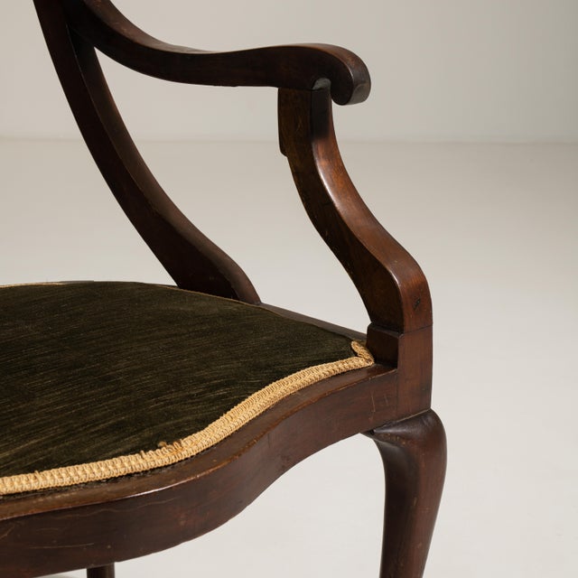 Wood Mahogany Upholstered Armchair, Antique, United Kingdom, 19th Century For Sale - Image 7 of 12
