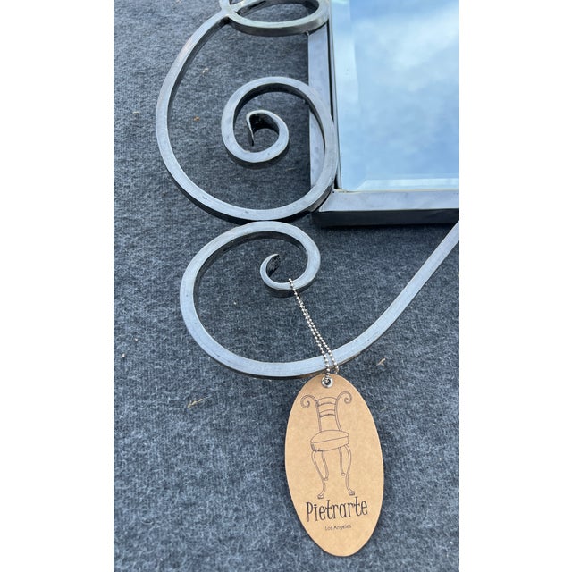 1980s Full Length Metal Mirror With Scroll Work For Sale - Image 12 of 16