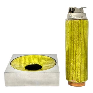 1960’s Del Campo Enamel Lighter and Ashtray For Sale