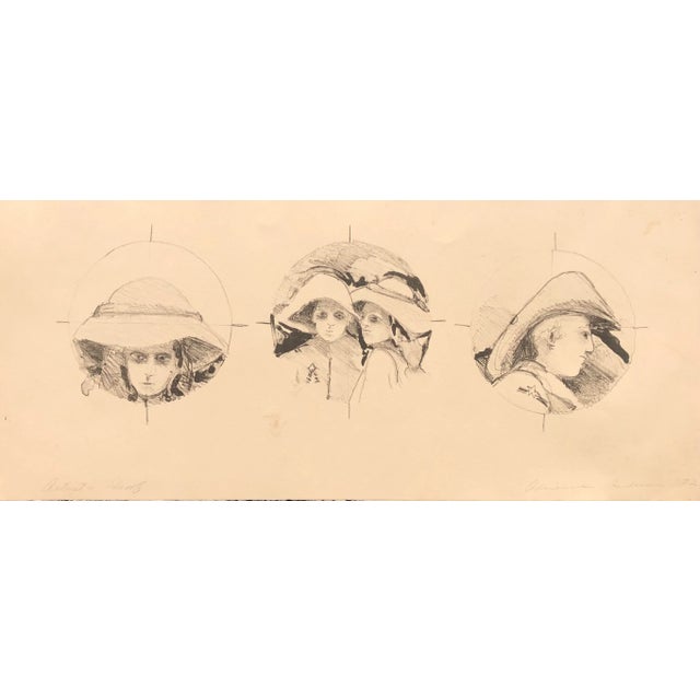 Portraiture 1972 Adrienne Anderson Portrait Lithograph For Sale - Image 3 of 3