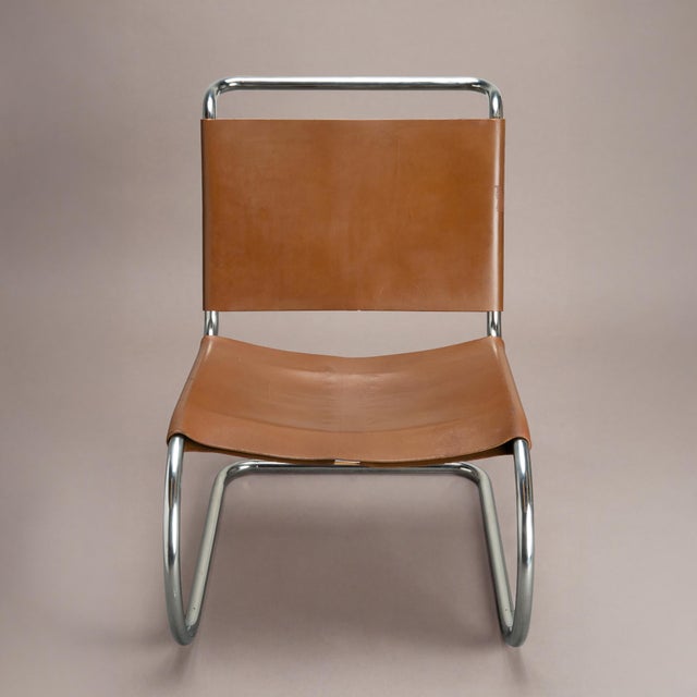 Metal Rare Knoll Mr30/5 Lounge Chairs in Leather by Mies Van Der Rohe for Knoll, Pair, Attributed For Sale - Image 7 of 12