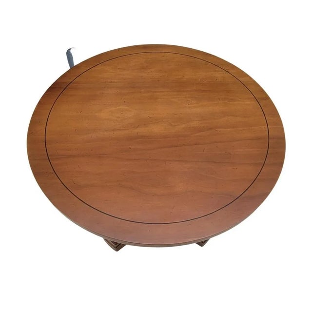Swedish Modern Art Deco Style Fruitwood Round Pedestal End or Side Table For Sale - Image 4 of 5