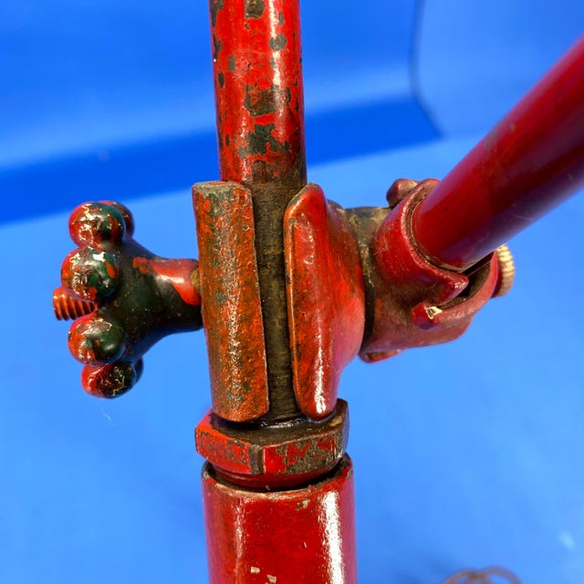 Early 20th Century Large Red Industrial Metal Floor Lamp By O. C. White For Sale - Image 9 of 12
