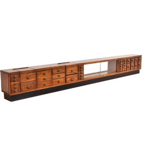 Antique Haberdashery Chest of Drawers in Oak with Display Case, 1910s For Sale