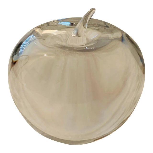 Vintage Tiffany & Co. Crystal Apple Paper Weight For Sale