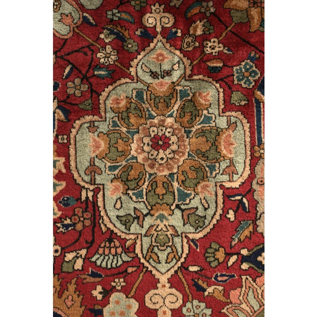 Hand-Knotted Antique Shahrestan Rug in Red and Beige-Brown Floral Pattern For Sale - Image 4 of 5