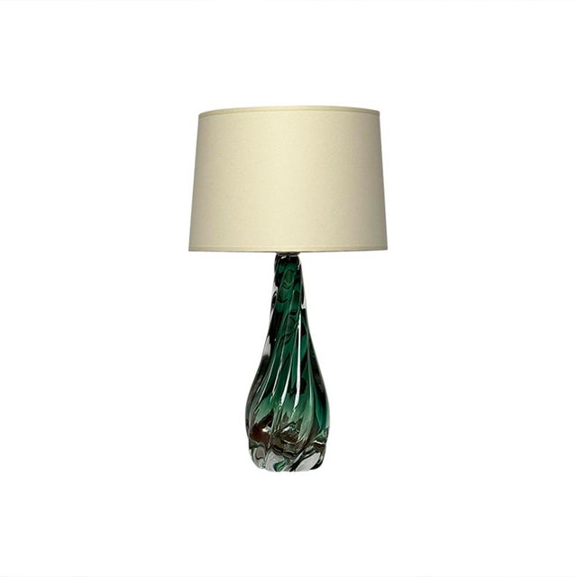 Forest Green Crystal Lamp from Val Saint Lambert, 1950s, in Flawless conditions. Designed 1950 to 1959 This piece is...