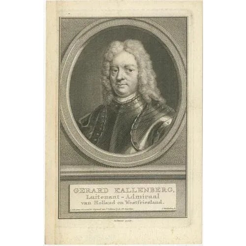 Dutch Naval Portraits, 1700, Paper, Set of 3 For Sale - Image 3 of 10