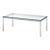 Florence Knoll Rectangular Coffee Table With Satin Chrome Base and Glass Top For Sale