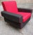Set of Armchairs in Red and Black with Brass Legs, 1950s For Sale - Image 6 of 9