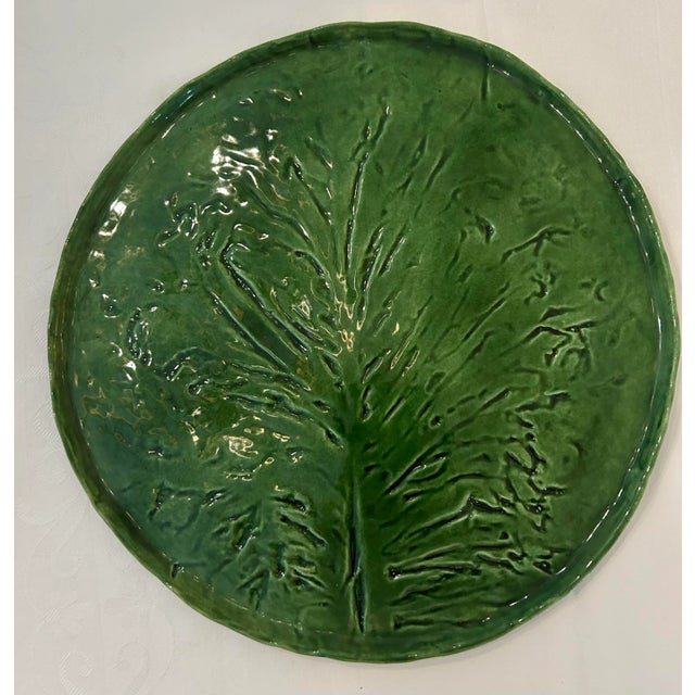 Figurative 1960’s Pat Young Handmade Original Leafy Green Place Setting- 5 Pieces For Sale - Image 3 of 12