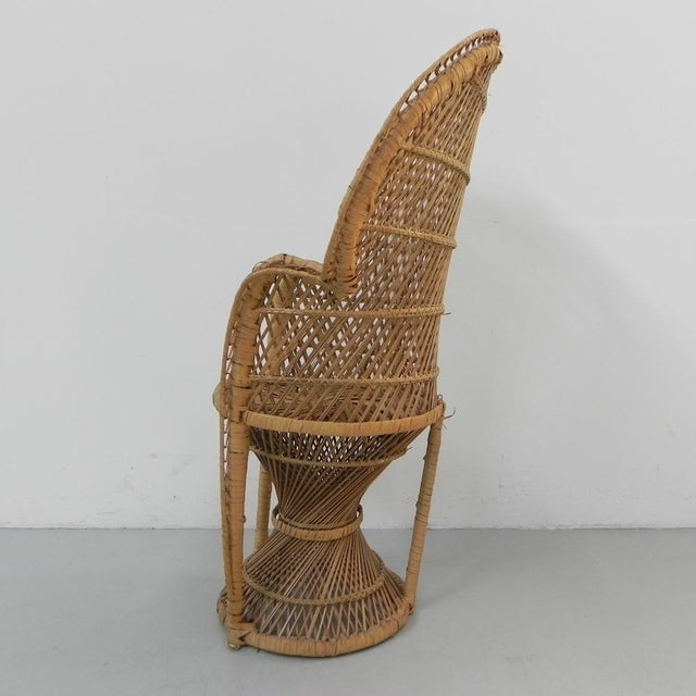 Small Vintage Rattan & Bamboo Emmanuelle Chair, 1970s For Sale - Image 14 of 18