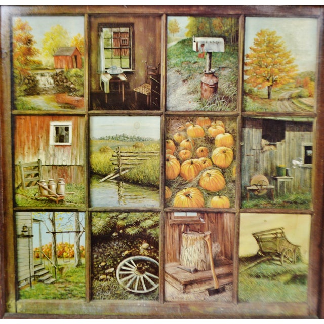 Vintage Home Interior HOMCO 12 Panel Rustic Window Pane ...