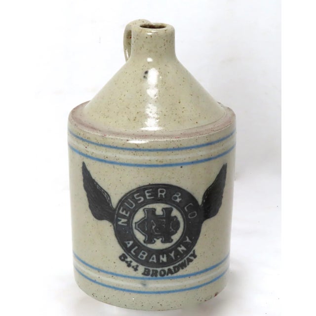 Early 20th Century Antique Albany New York Stoneware 1/2 Gallon Whiskey Jug For Sale - Image 5 of 13