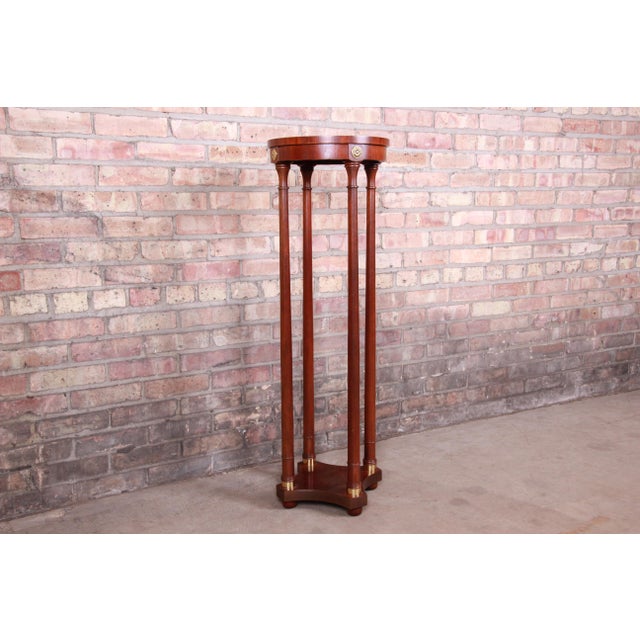 Baker Furniture Regency Mahogany and Brass Pedestal Plant Stand Chairish