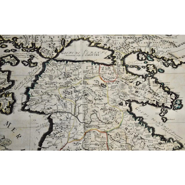 Southern Greece: A Large 17th C. Hand-colored Map by Sanson and Jaillot For Sale In San Francisco - Image 6 of 7