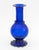 Group of Four Murano Cobalt Blue Art Glass Articles, comprising: a gold-flecked glass vide poche, a baluster vase with...