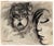 Charcoal and watercolor drawing realized by Mino Maccari in 1960s. Hand signed lower left. Charcoal sketch on rear. Very...