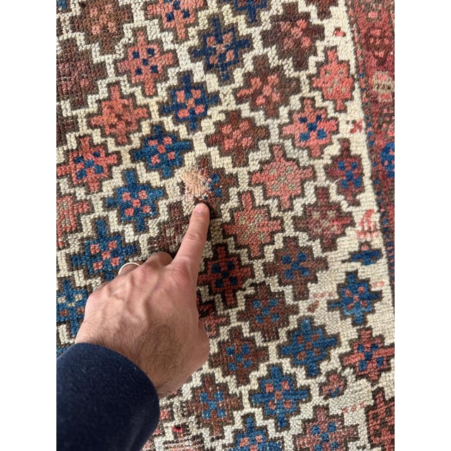 Antique Baluch Throw Rug 2.2 x 4 For Sale In Milwaukee - Image 6 of 7