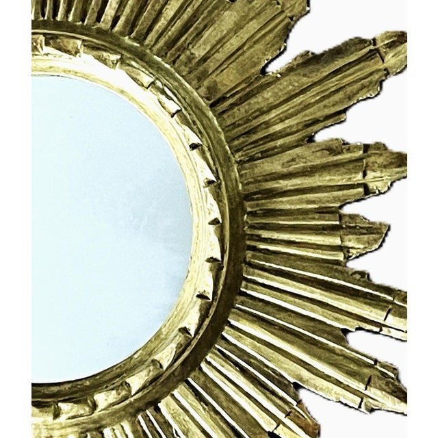 Mid-Century Italian Giltwood Sunburst Mirror, 1960s For Sale - Image 4 of 10