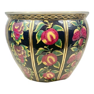 Vintage Chinoiserie Fishbowl Planter For Sale